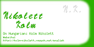 nikolett kolm business card